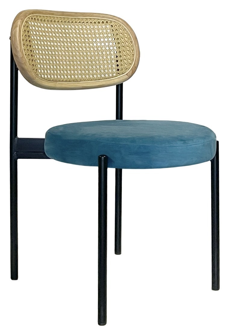 Стул Modern Black, Natural Rotango + Teal
