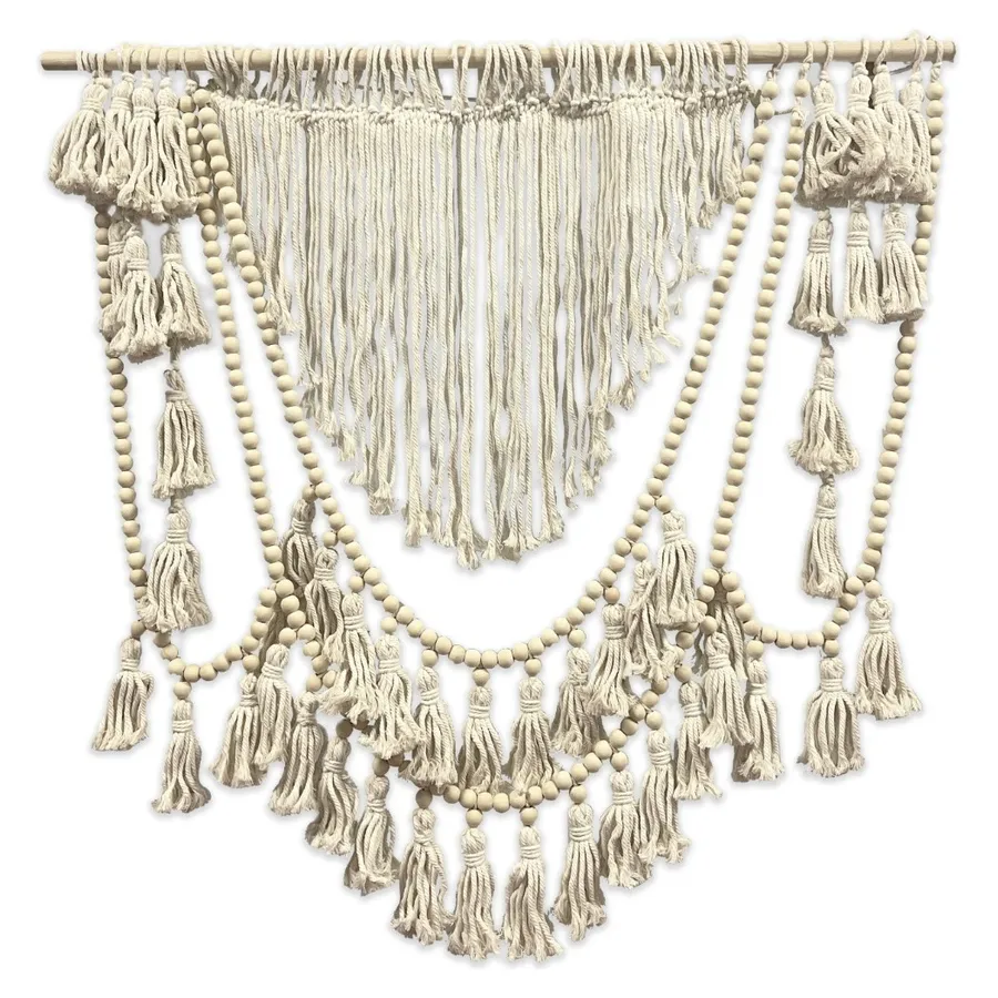 Панно декоративное из макраме Boho Beads - Фото миниатюра 1