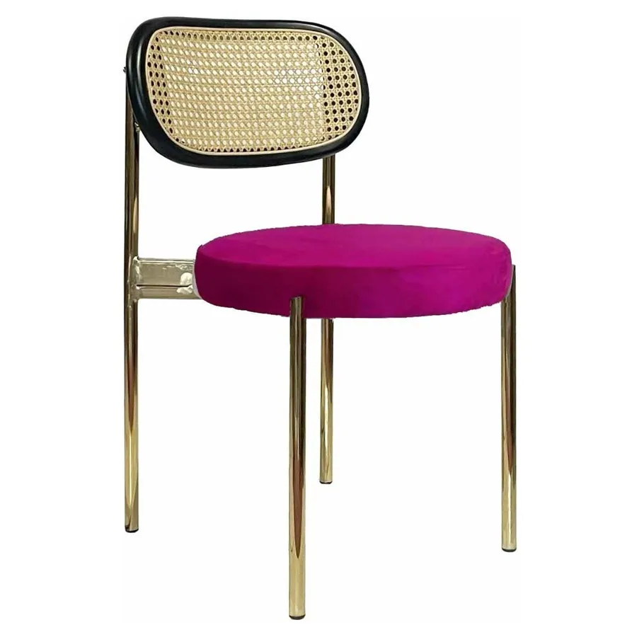 Стул Modern Gold, Black Rotango + Inviting fuchsia - Фото миниатюра 1