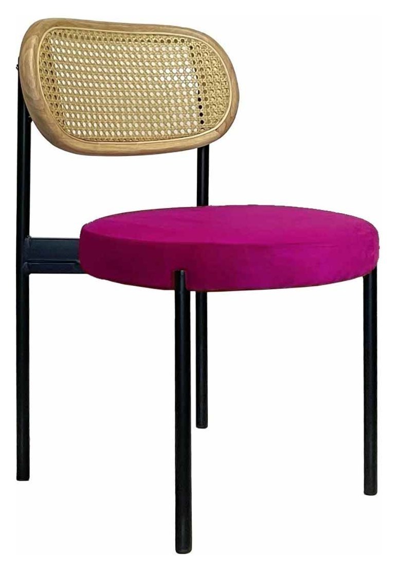 Стул Modern Black, Natural Rotango + Inviting fuchsia