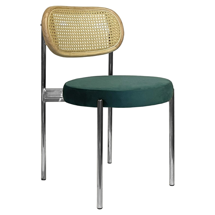 Стул Modern Silver, Natural Rotango + Emerald - Фото миниатюра 1