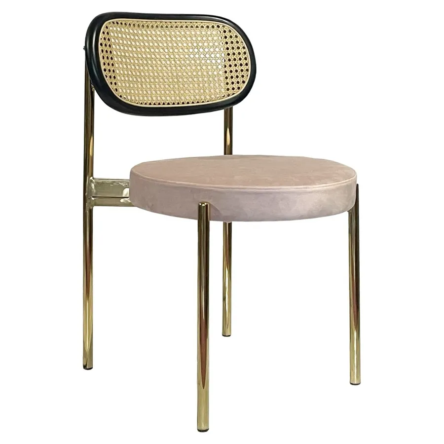 Стул Modern Gold, Black Rotango + Rose Quartz - Фото миниатюра 1