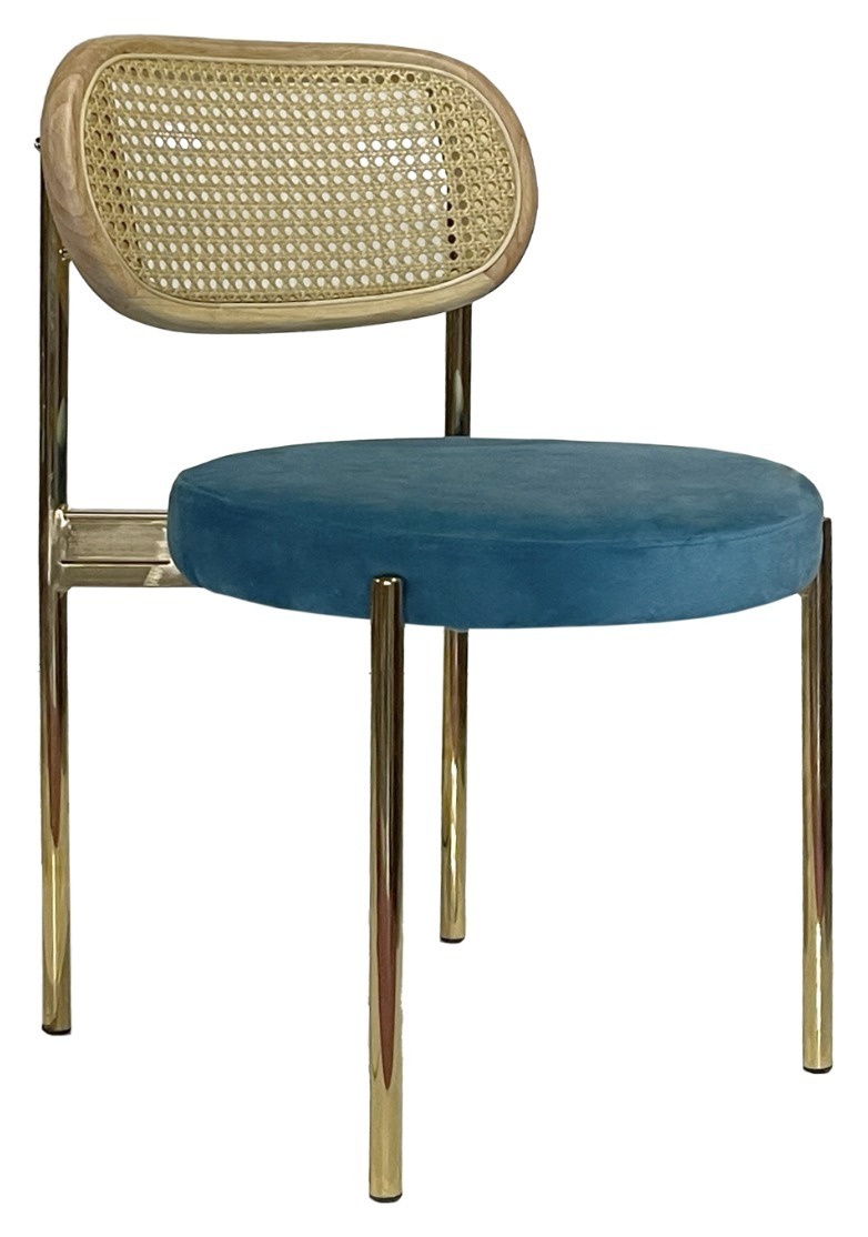 Стул Modern Gold, Natural Rotango + Teal