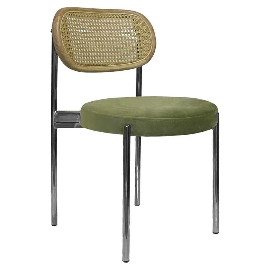 Стул Modern Silver, Natural Rotango + Matcha - Фото миниатюра 1