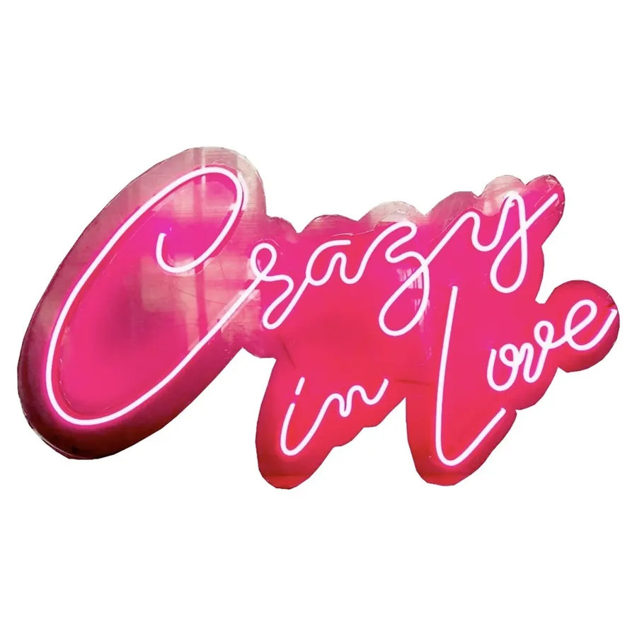 Неоновая надпись " Сrazy in love" - Фото основное 1