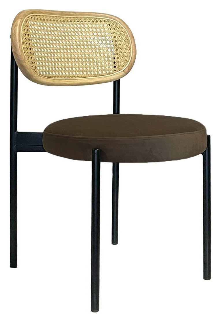 Стул Modern Black, Natural Rotango + Choco mocca
