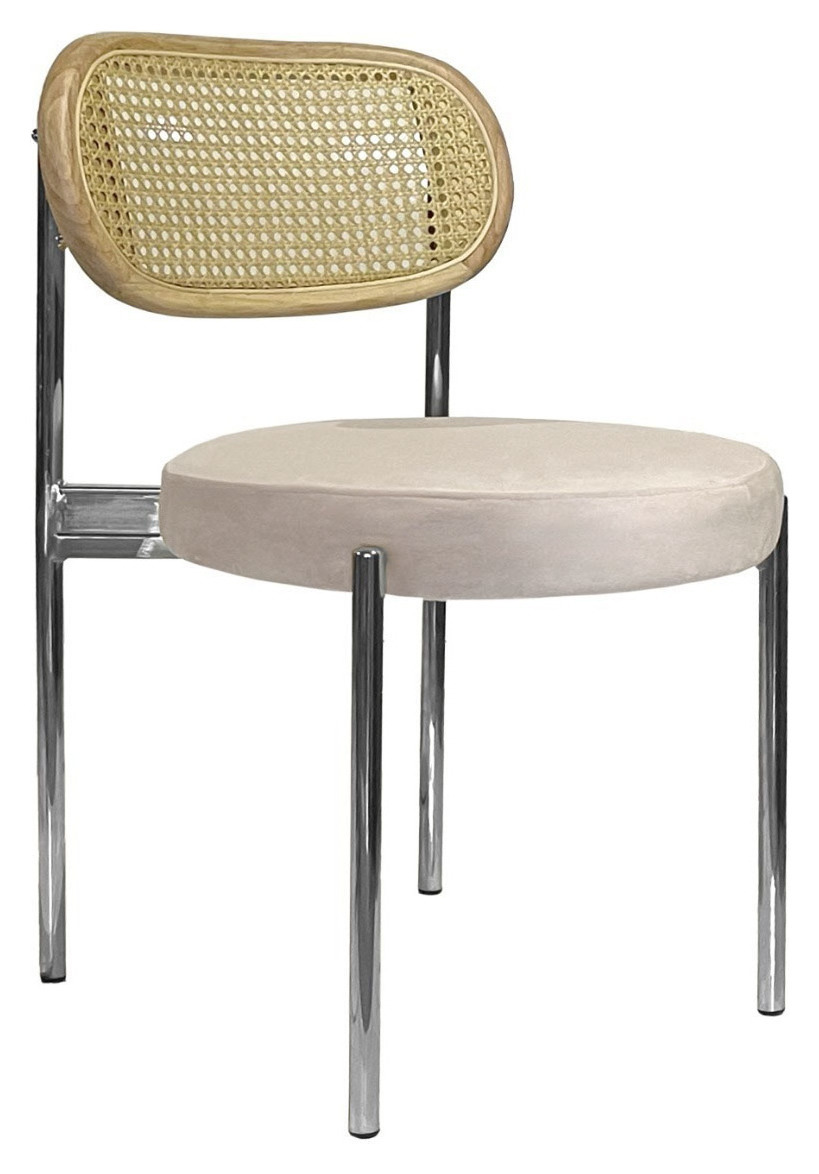 Стул Modern Silver, Natural Rotango + Cream Bisquit