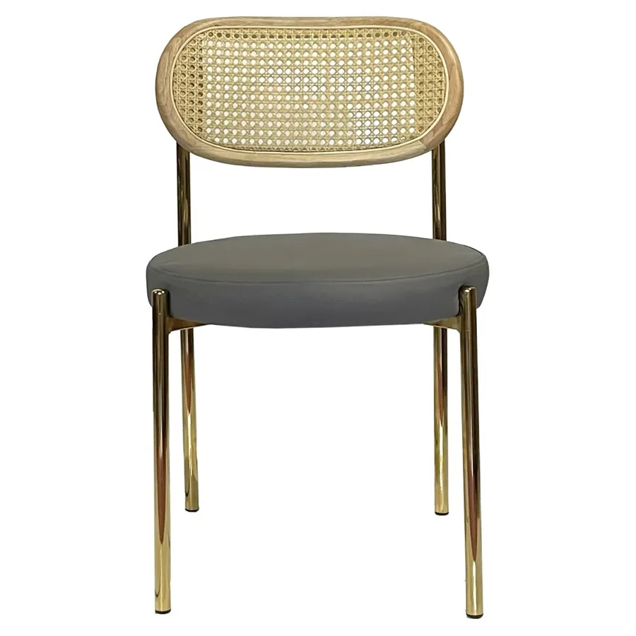 Стул Modern Gold, Natural Rotango + Basic серый (ЭКО-КОЖА) - Фото миниатюра 2