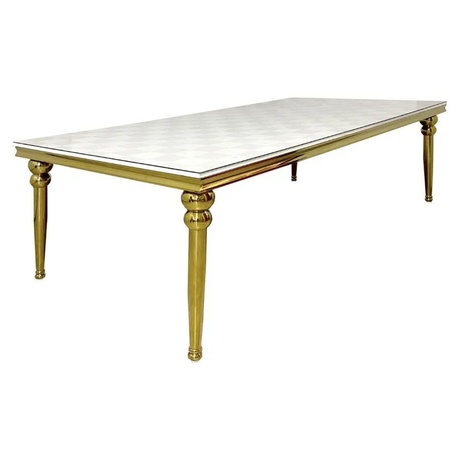 Стол Rectangle-240 Gold + печать на столешницу Print Etc. - Фото основное 1