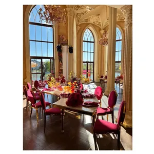 Стул Washington Gold, велюр фуксия - Фото 4