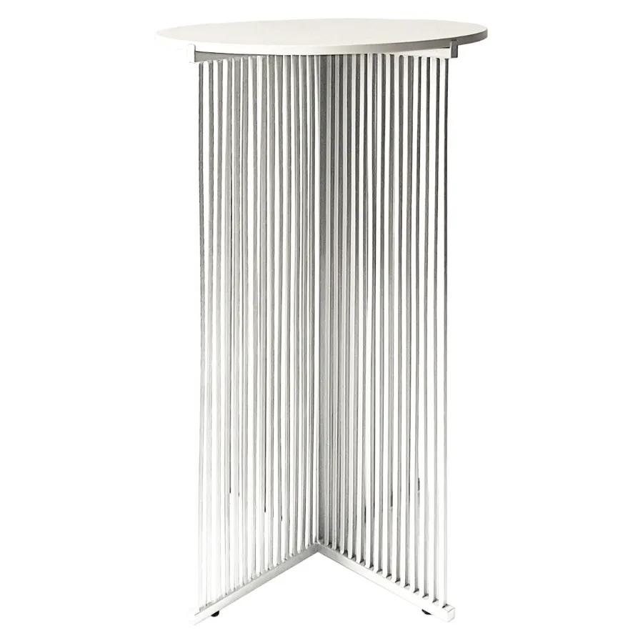 Коктейльный стол Shredder White Circle c белой столешницей - Фото миниатюра 1