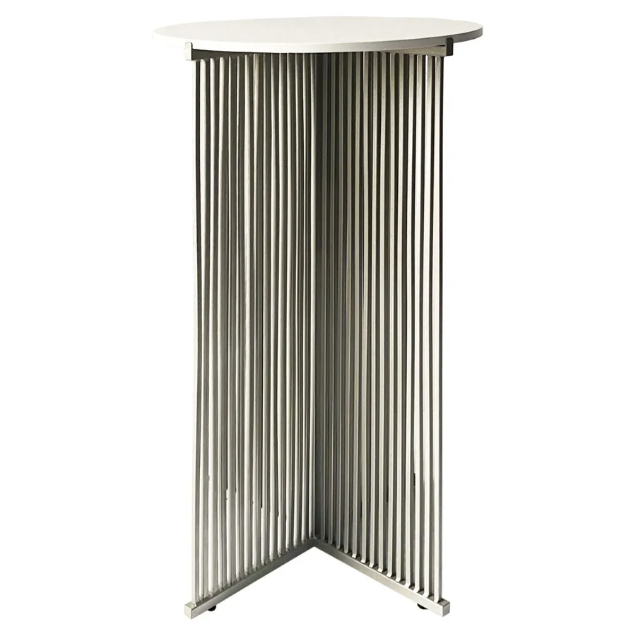 Коктейльный стол Shredder Silver Circle c белой столешницей - Фото основное 1