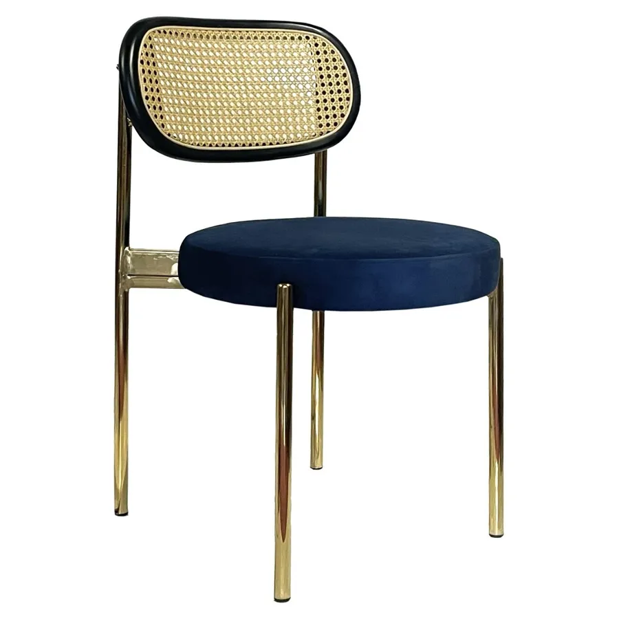 Стул Modern Gold, Black Rotango + Navy - Фото миниатюра 1