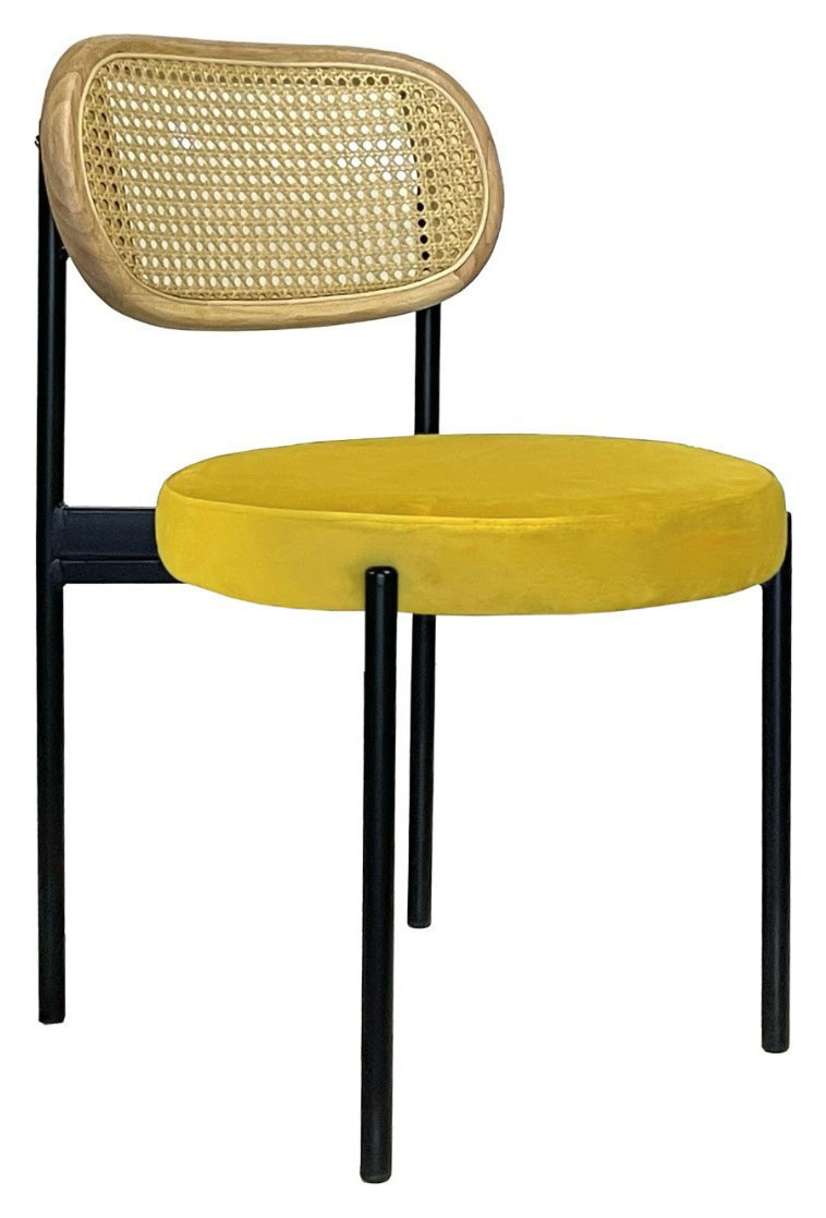 Стул Modern Black, Natural Rotango + Yellow Submarine