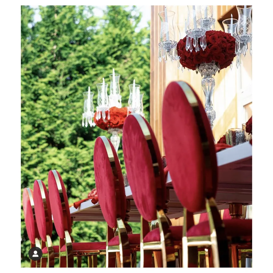 Стул Washington Gold, велюр малиновый/красный - Фото миниатюра 4