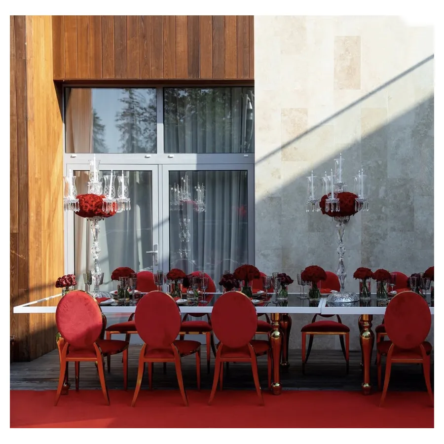 Стул Washington Gold, велюр малиновый/красный - Фото миниатюра 5