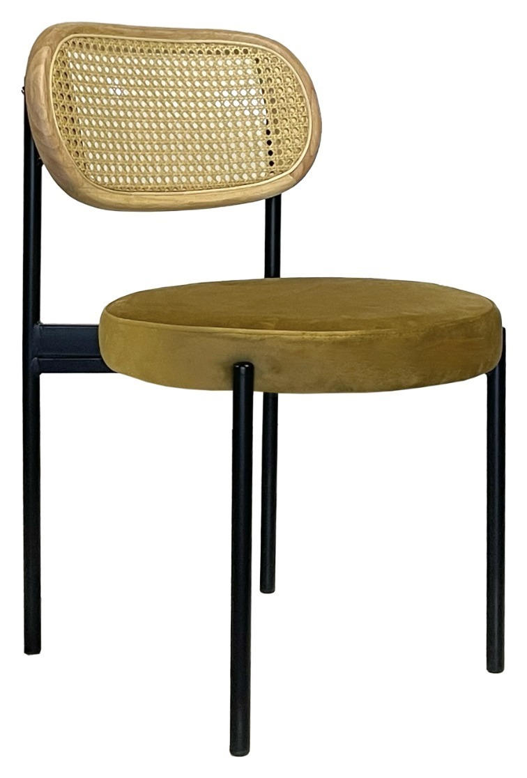 Стул Modern Black, Natural Rotango + Golden Ocher