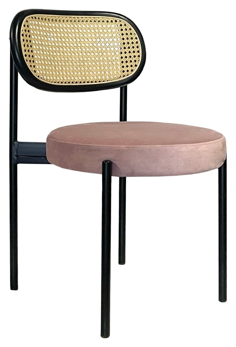 Стул Modern Black, Black Rotango + Pink Lipstick