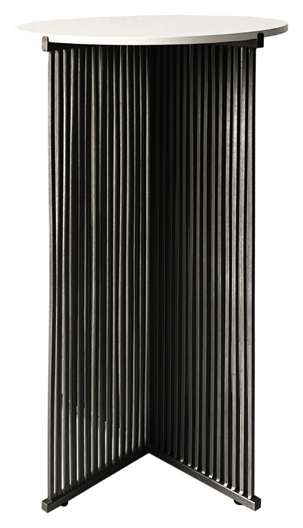 Коктейльный стол Shredder Black Circle c белой столешницей