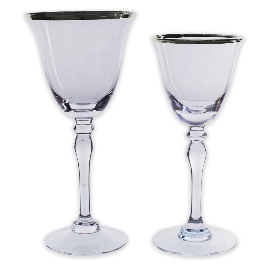 Сет бокалов «Chloe» серебряная кайма - Фото миниатюра 1