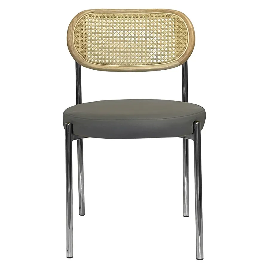 Стул Modern Silver, Natural Rotango + Basic серый (ЭКО-КОЖА) - Фото миниатюра 2