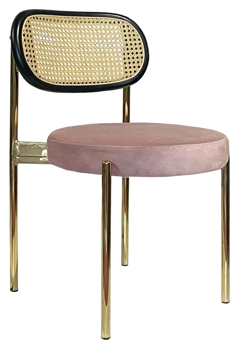 Стул Modern Gold, Black Rotango + Pink Lipstick