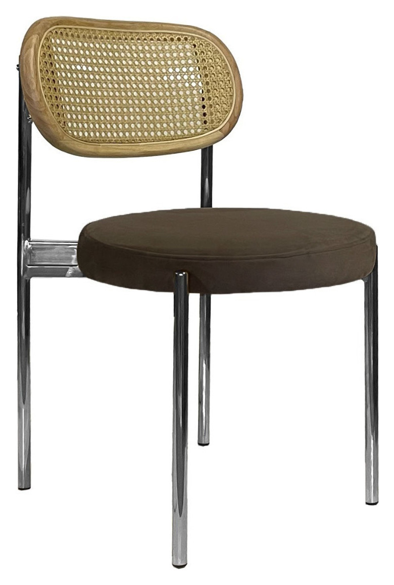 Стул Modern Silver, Natural Rotango + Choco mocca