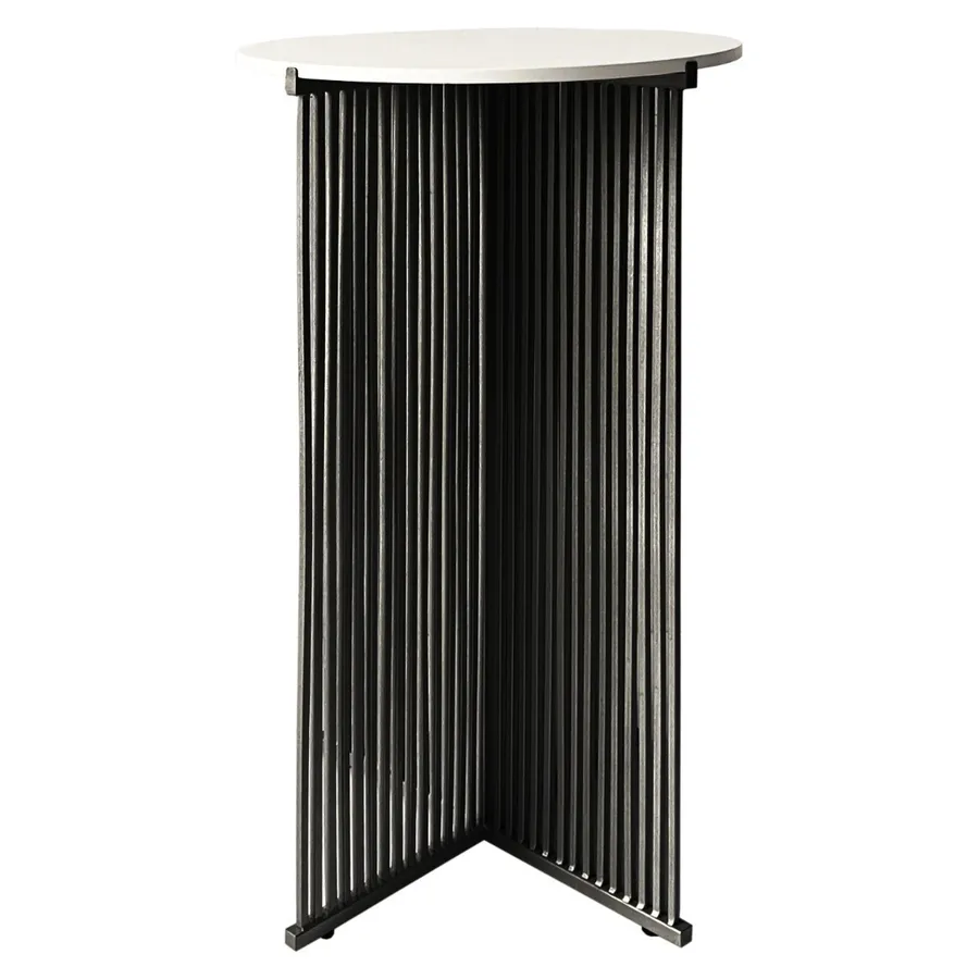 Коктейльный стол Shredder Black Circle c белой столешницей - Фото основное 1