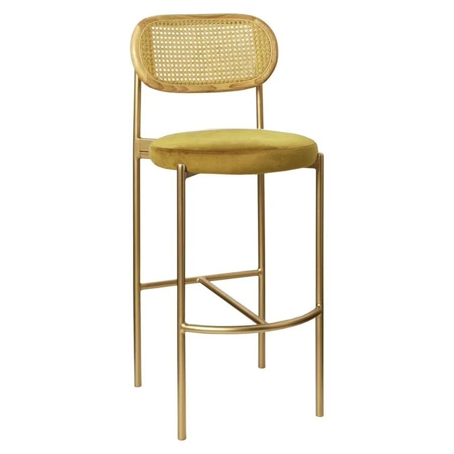 Стул барный Modern Comfy, Natural Rotango+Golden Ocher (любой цвет каркаса) - Фото основное 1