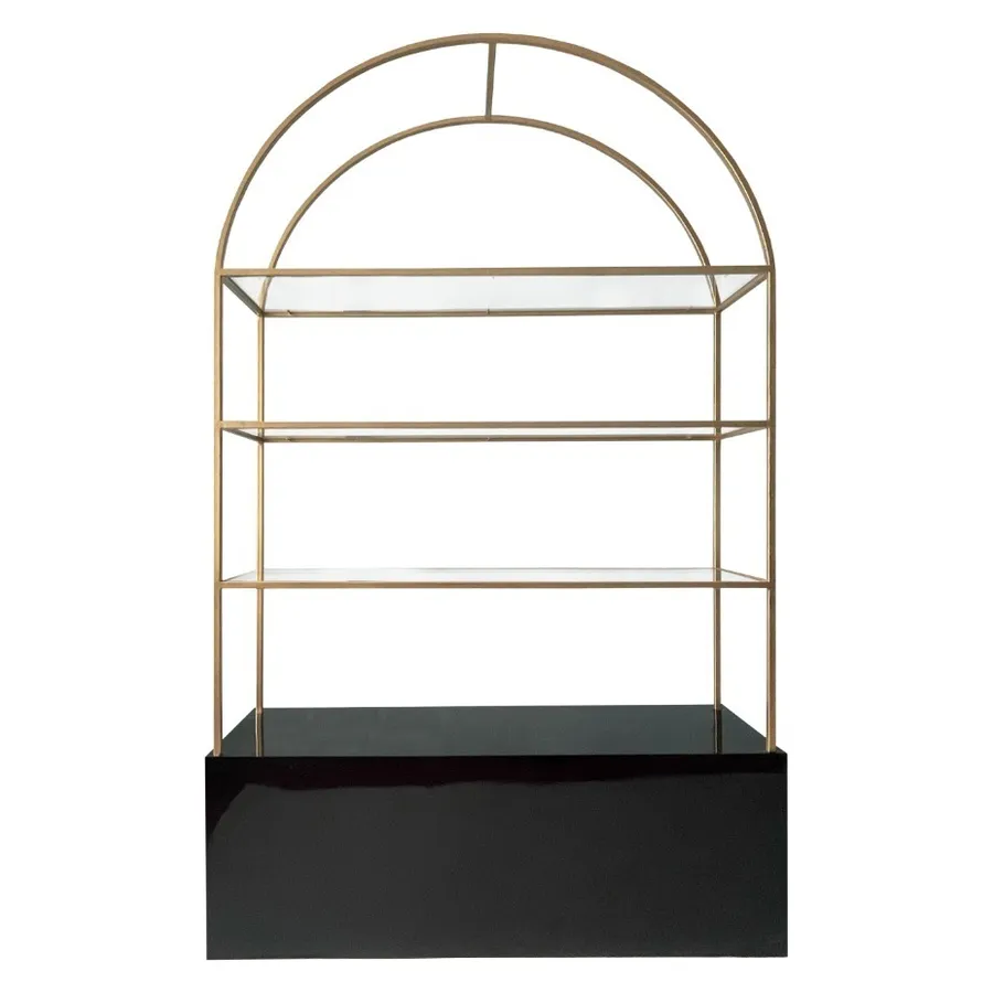 Стеллаж с черной тумбой Archie Black Gold - Фото миниатюра 1