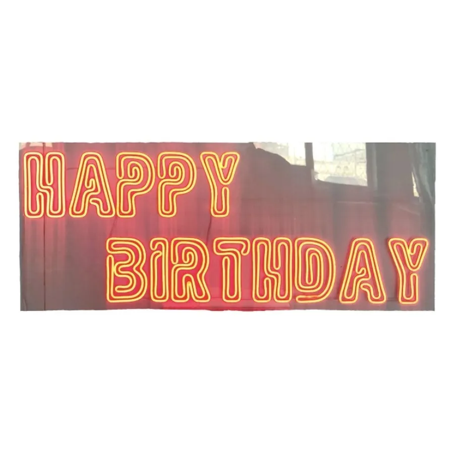 Неоновая надпись Happy Birthday красная - Фото основное 1