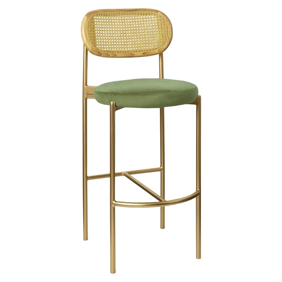 Стул барный Modern Comfy, Natural Rotango+Matcha  (любой цвет каркаса) - Фото миниатюра 1