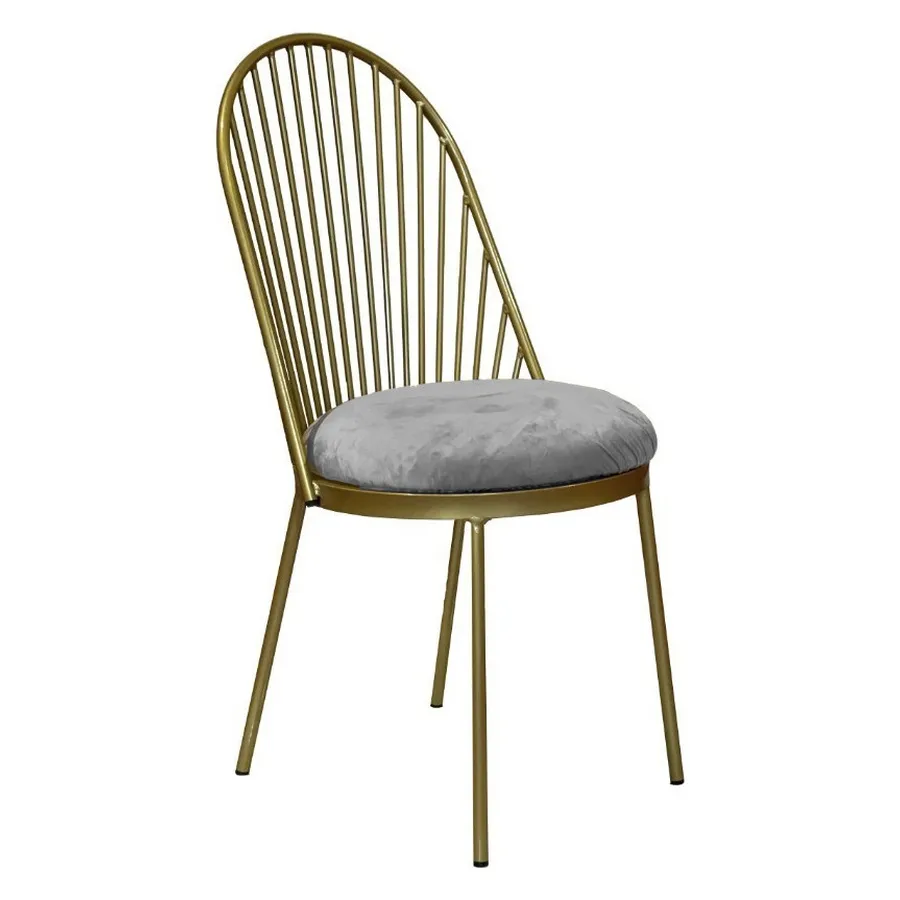 Стул Le soleil, велюр, светло-серый - Фото основное 1