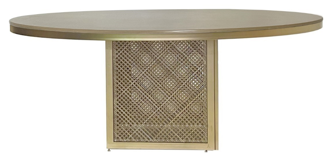 Стол Корнерс Конфесса, золотой, столешница нат. дерево