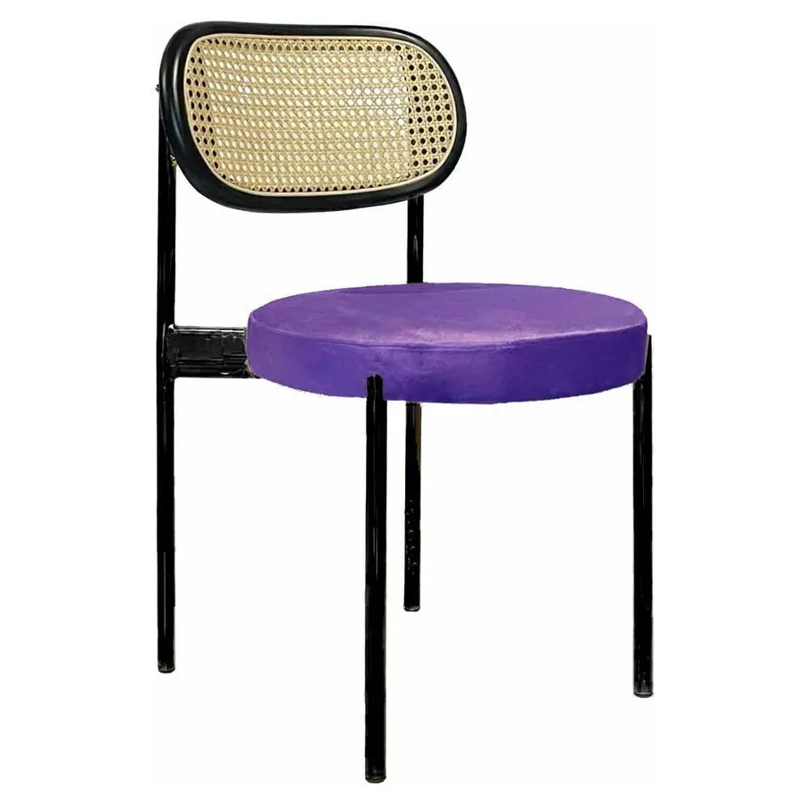 Стул Modern Black, Black Rotango + Mysterious purple - Фото миниатюра 1