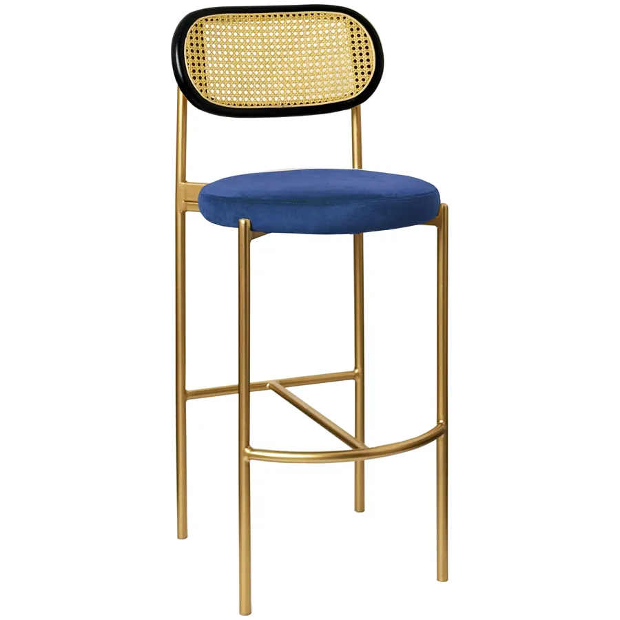 Стул барный Modern Comfy, Black Rotango+Navy  (любой цвет каркаса) - Фото миниатюра 1