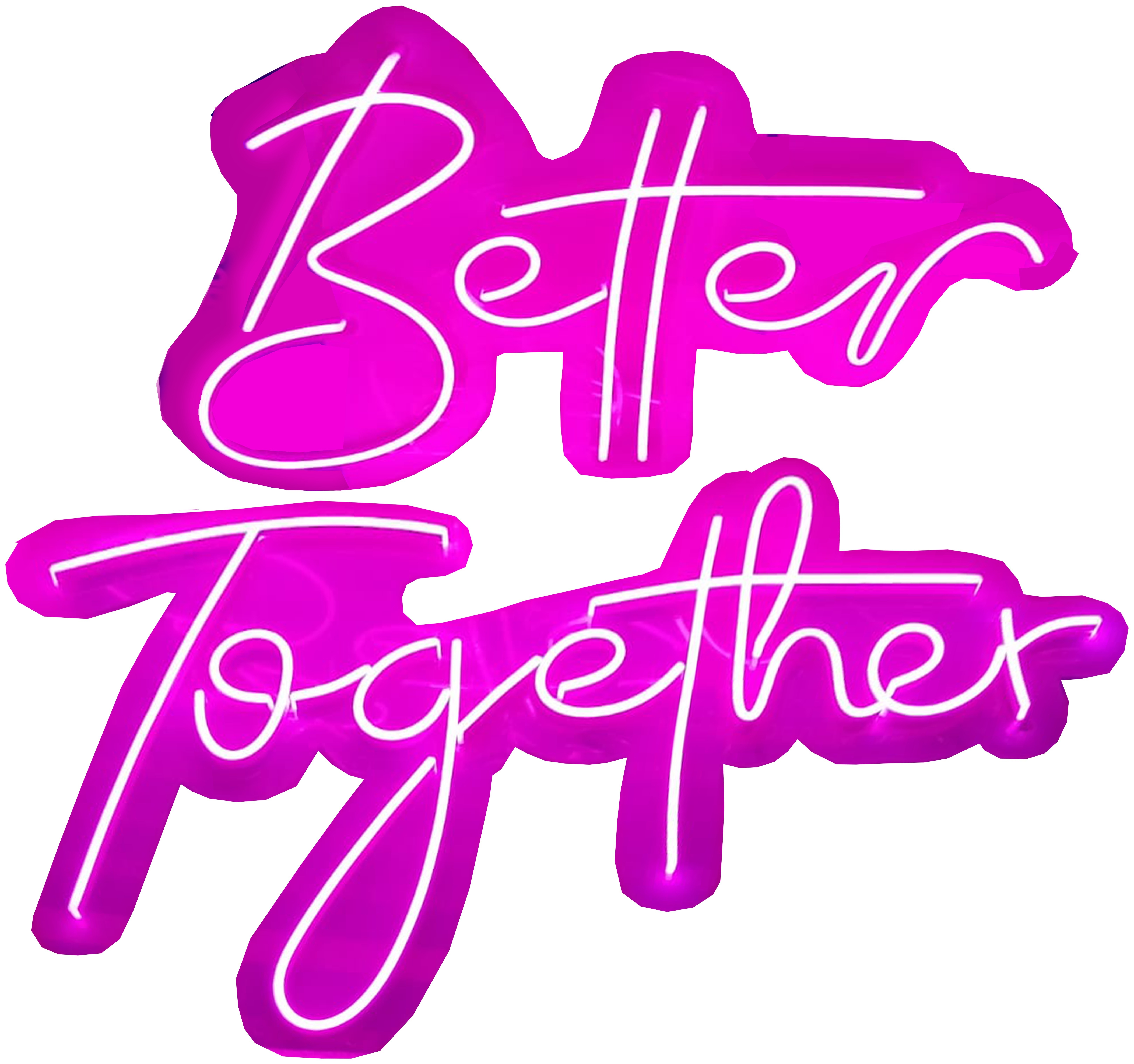 Неоновая надпись "Better Together" (розовая)