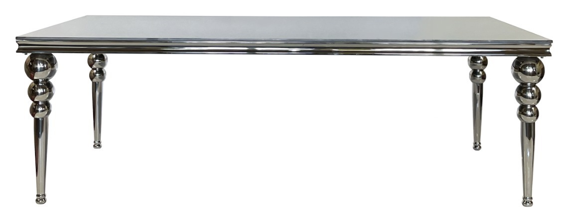 Прямоугольный стол Rectangle-silver 240, темное зеркало