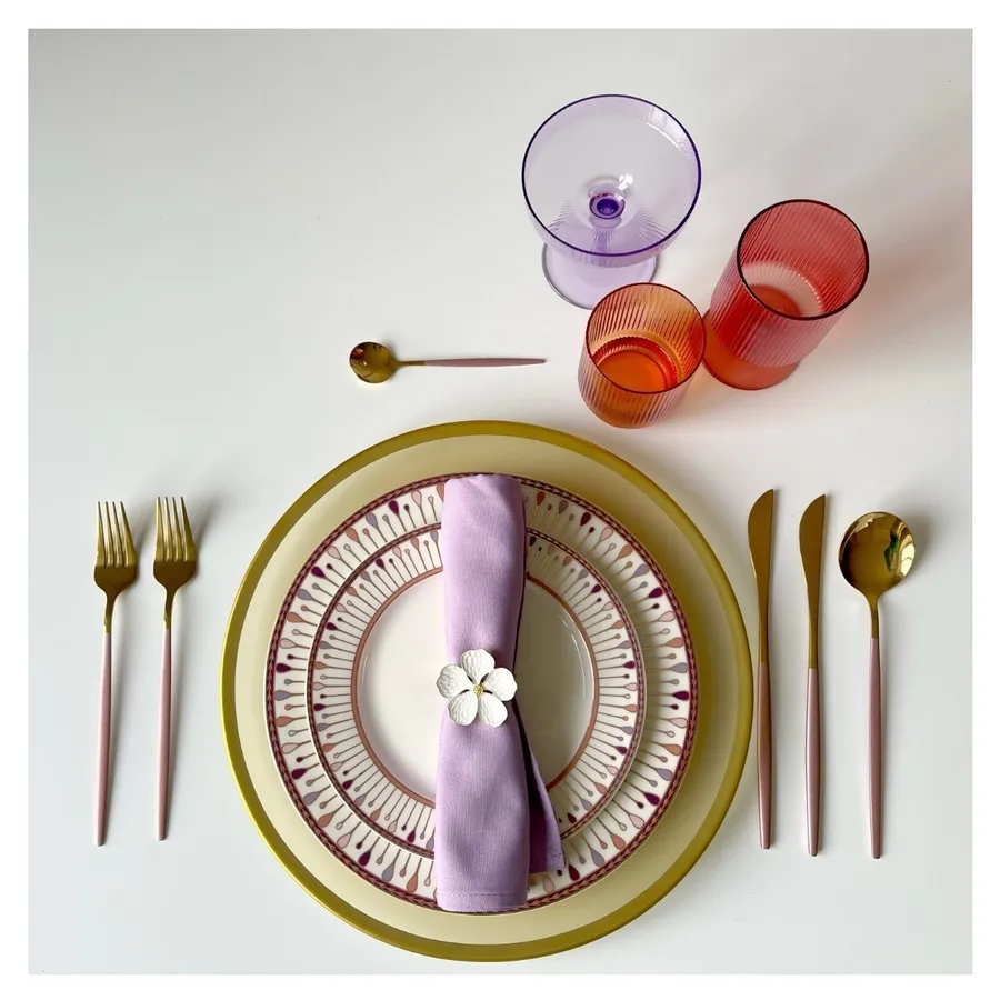 Столовая и десертная ложки, розово-золотые - Фото миниатюра 2