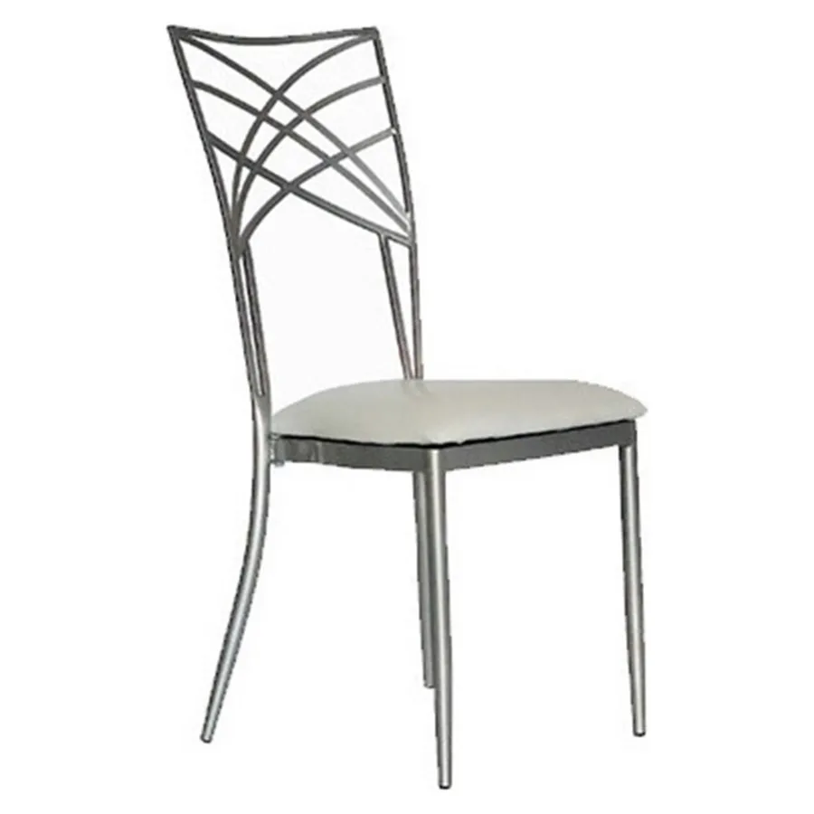 Стул Chameleon, серебро (эко-кожа), белый, на  липучках - Фото миниатюра 1