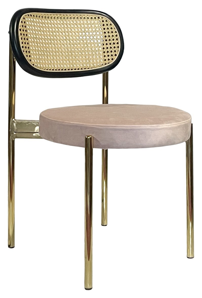 Стул Modern Gold, Black Rotango + Rose Quartz