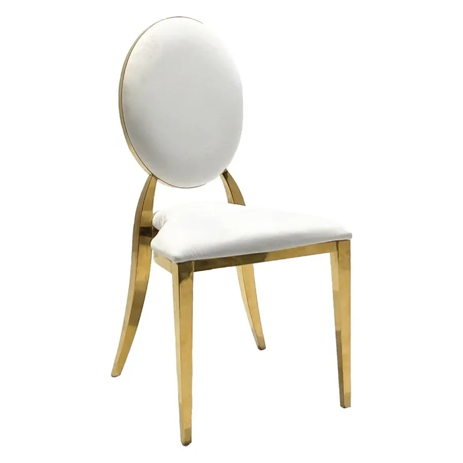 Стул Washington Gold, велюр белый - Фото основное 1