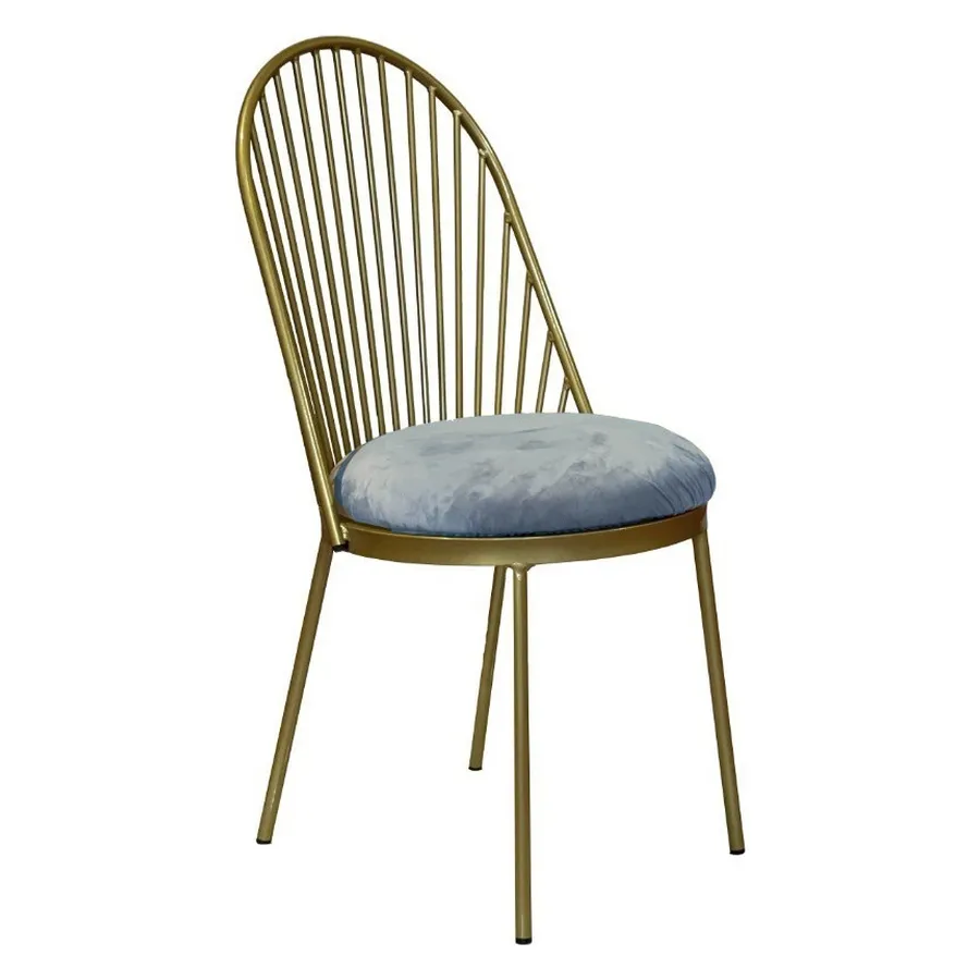 Стул Le soleil, велюр, серо-голубой - Фото основное 1