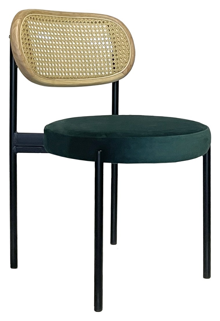 Стул Modern Black, Natural Rotango + Emerald