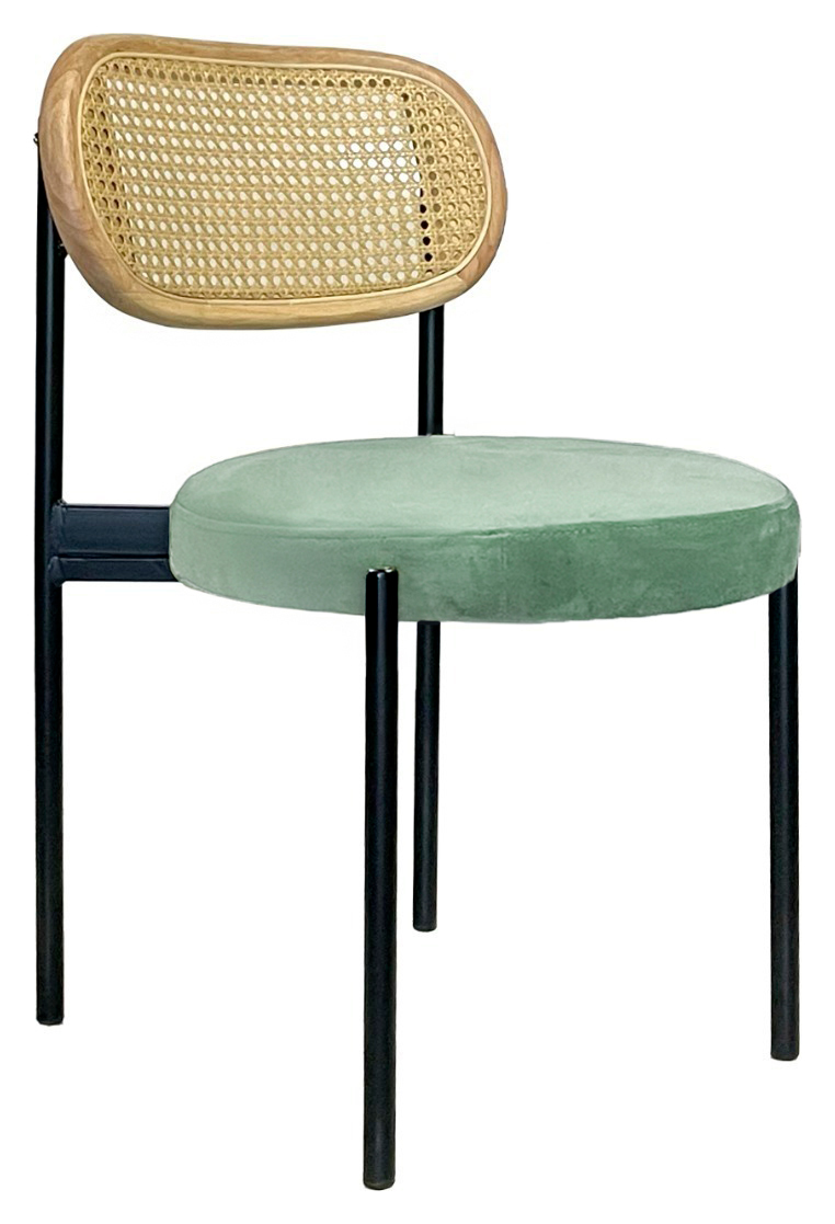 Стул Modern Black, Natural Rotango + Mint