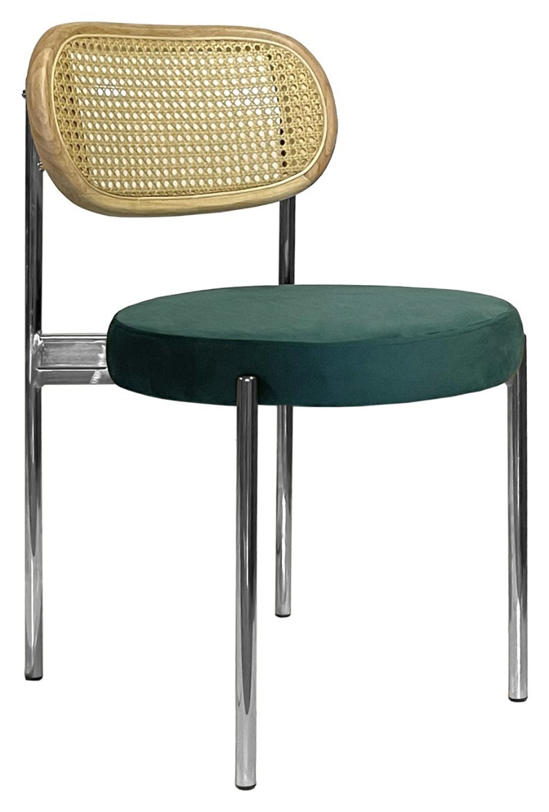Стул Modern Silver, Natural Rotango + Emerald