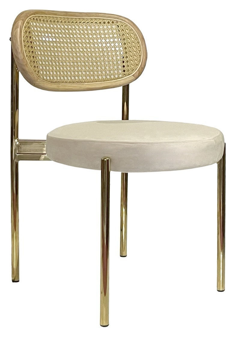Стул Modern Gold, Natural Rotango + Cream Bisquit