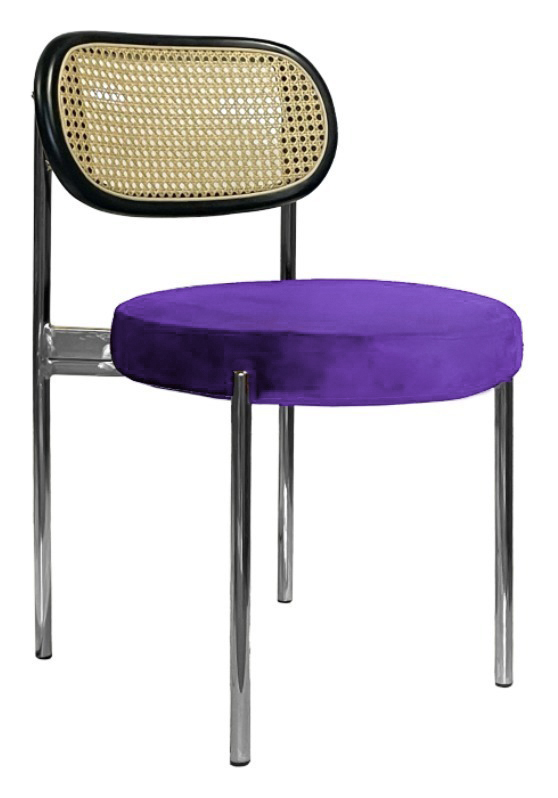 Стул Modern Silver, Black Rotango + Mysterious purple