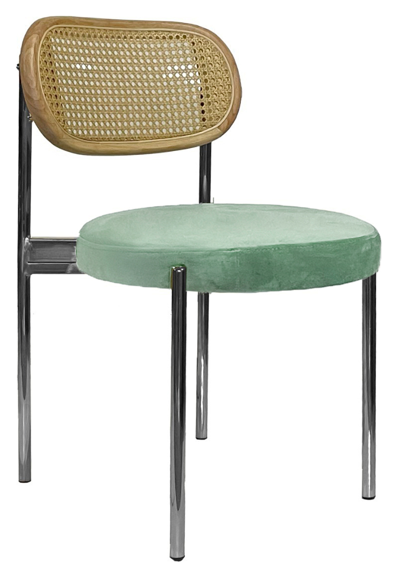 Стул Modern Silver, Natural Rotango + Mint