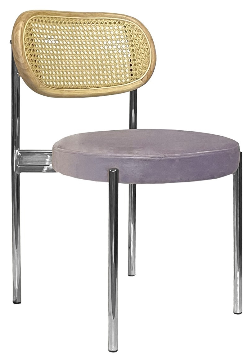 Стул Modern Silver, Natural Rotango + Pale Orchid